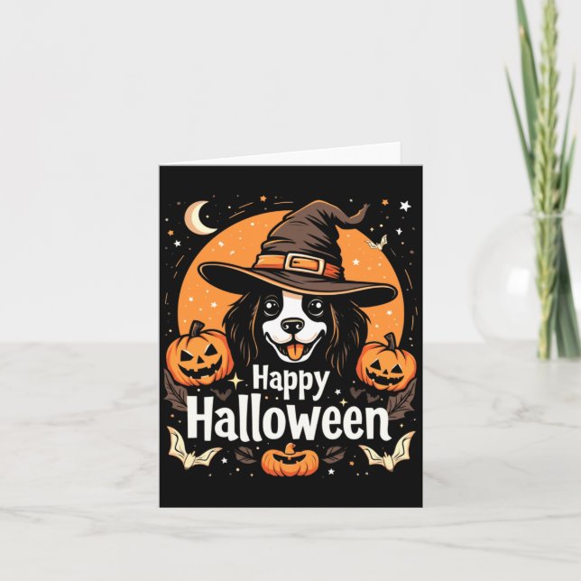 Carte Joyeux Halloween Chien Manches Longues (Devant)