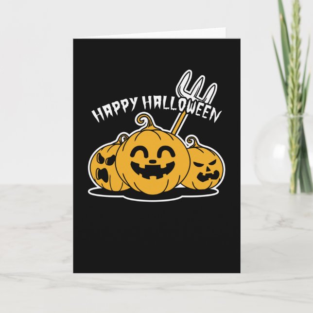 Carte Joyeux Halloween Citrouille (Devant)