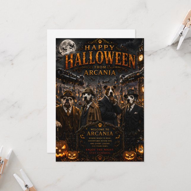 Carte Joyeux Halloween d'Arcania (Devant/Arrière en situation)