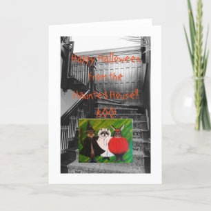 Carte Joyeux Halloween de la maison hantée!