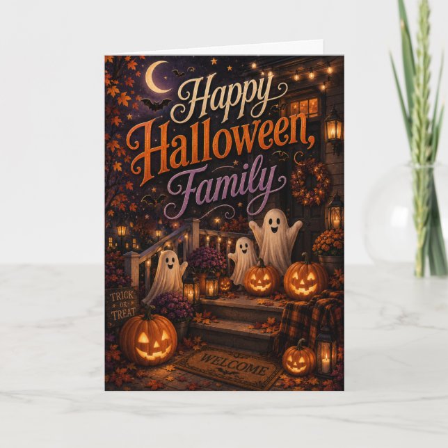 Carte Joyeux Halloween en famille (Devant)