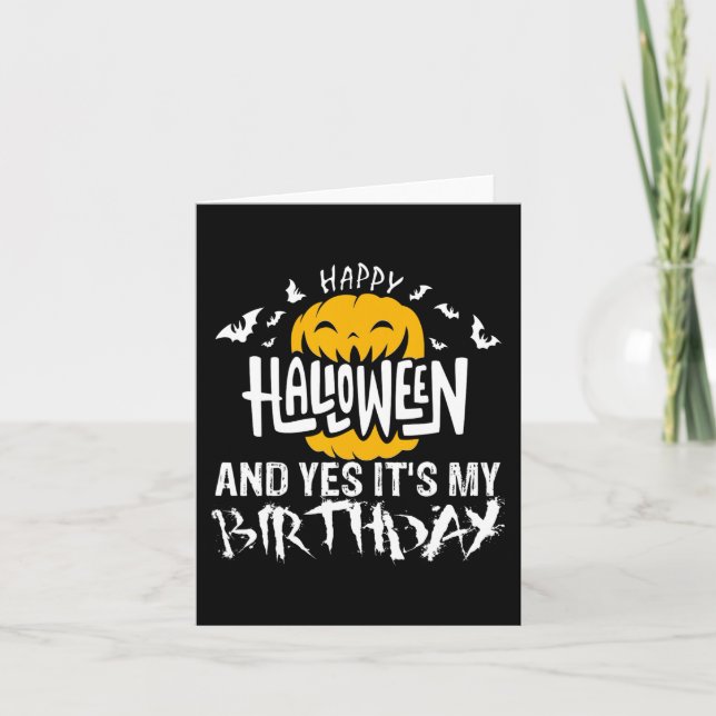 Carte Joyeux Halloween et oui c'est mon anniversaire - H (Devant)