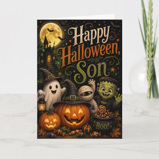 Carte Joyeux Halloween Fils (Devant)