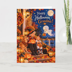 Carte Joyeux Halloween Grand-mère de votre petite citrou