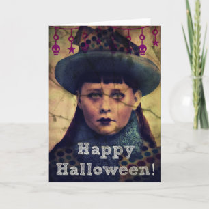 Carte Joyeux Halloween Grunge Girl