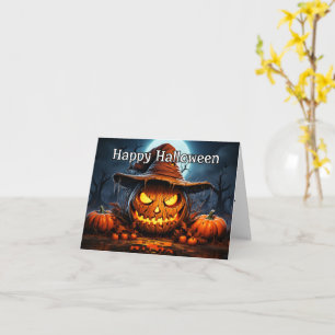 Carte Joyeux Halloween Illustration de Citrouille sini
