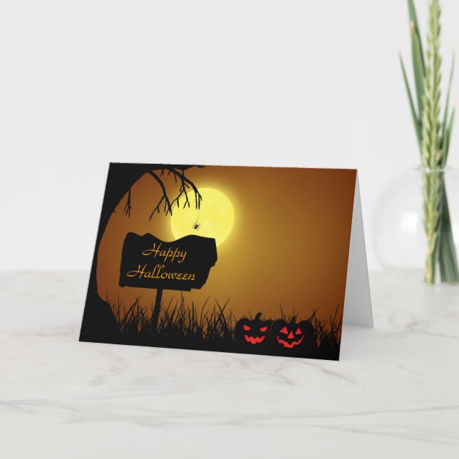Carte Joyeux Halloween Jack La Lanterne Citrouille Card (Devant)