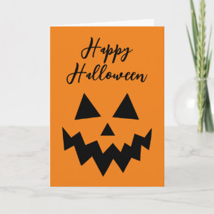 Carte Joyeux Halloween Jack O Lantern Citrouille Orange 