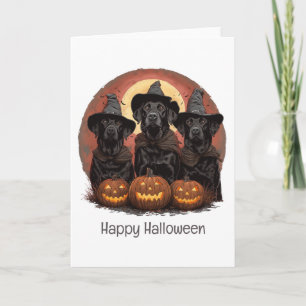Carte Joyeux Halloween Labrador Retriever Chiens Casquet