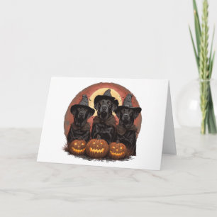 Carte Joyeux Halloween Labradors Retrievers Chapeaux de 