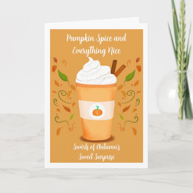 Carte Joyeux Halloween Latte à la citrouille épicée (Devant)