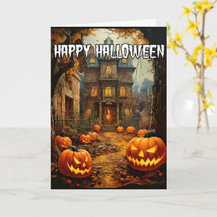 Carte Joyeux Halloween   Maison hantée Spooktacular