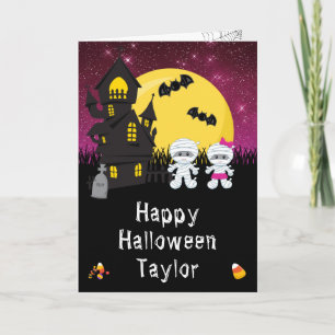 Carte Joyeux Halloween maman rose