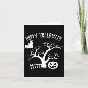 Carte Joyeux Halloween nuit effrayante arbre visage de c