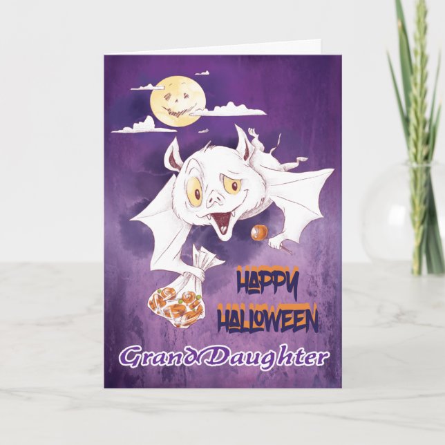 Carte Joyeux Halloween Petite-Fille (Devant)
