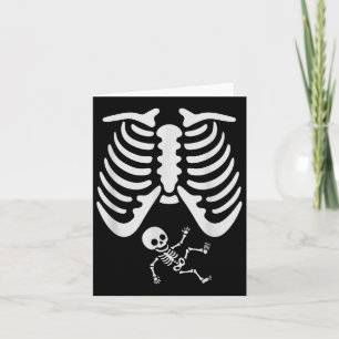 Carte Joyeux Halloween Pregnant Baby Skeleton Mer Éffray