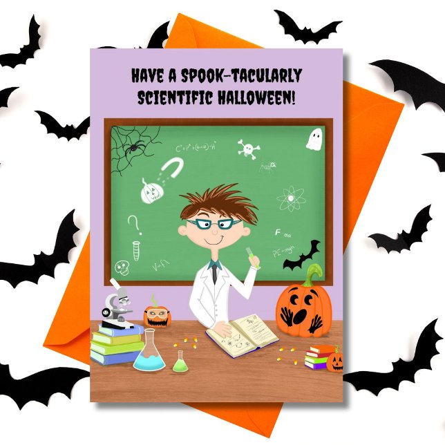 Carte Joyeux Halloween Prof de Science (Créateur téléchargé)
