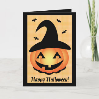Carte Joyeux Halloween - Sorcière Citrouille