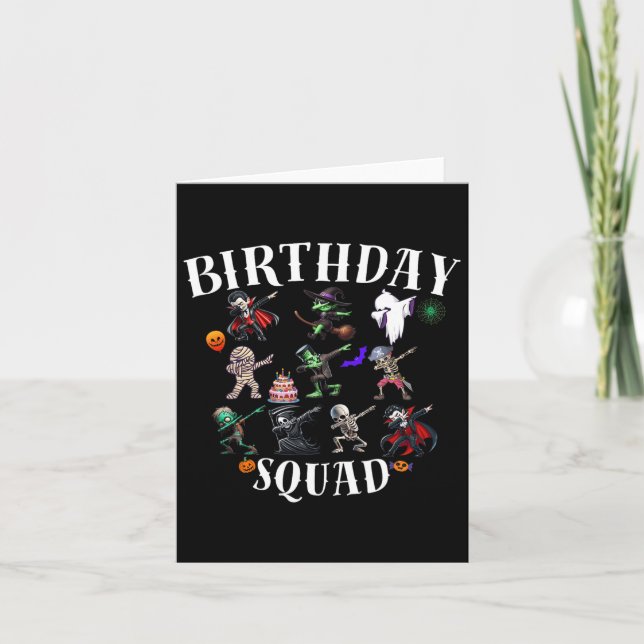 Carte Joyeux Halloween Squad Anniversaire Correspondant  (Devant)