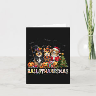 Carte Joyeux Halloween Thanksgiving Noël Amoureux de les