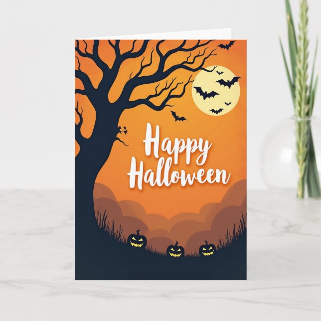 Carte Joyeux Halloween Tree (Devant)