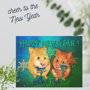 Carte Joyeux Hamsters du Nouvel An !