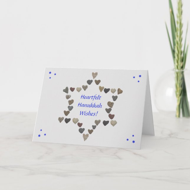 Carte Joyeux Hanoukka Heart Rocks (Devant)