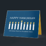 Carte Joyeux Hanoukka| Salutation aux chandelles simple<br><div class="desc">Il s'agit d'un design simple,  minimaliste et moderne des chandeliers de Menorah ou de temple.</div>