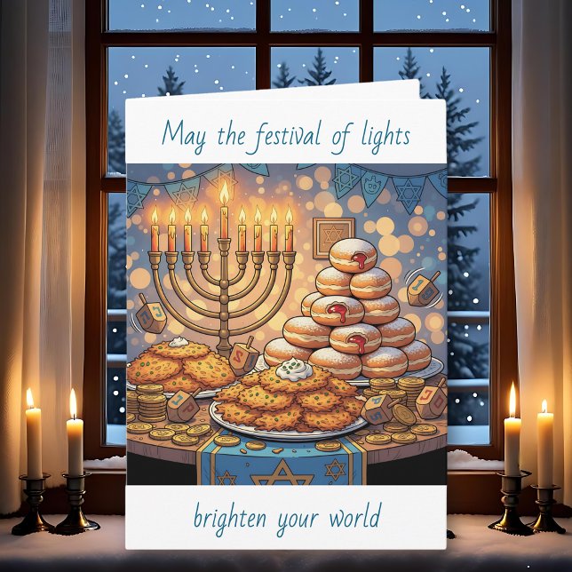 Carte Joyeux Hanukkah | Fête des Lumières (Créateur téléchargé)