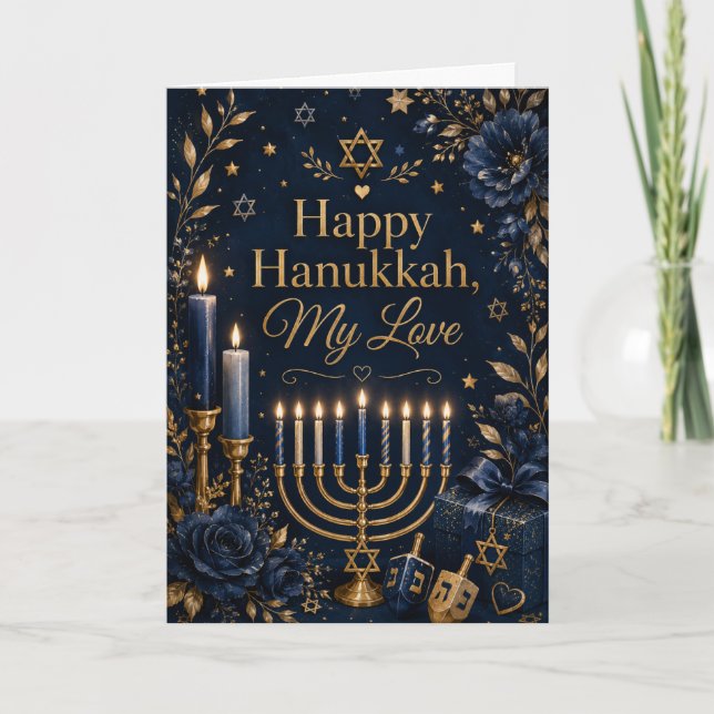 Carte Joyeux Hanukkah mon amour (Devant)