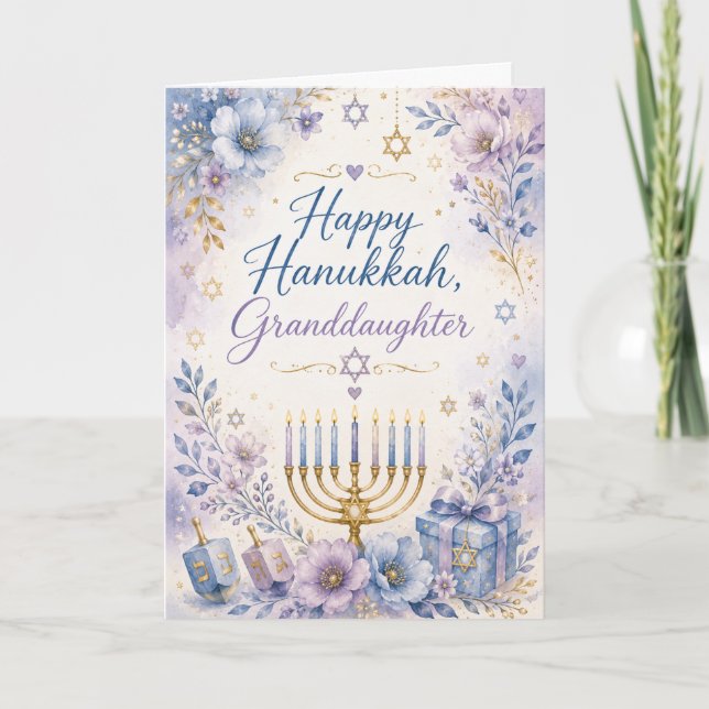 Carte Joyeux Hanukkah Petite-Fille (Devant)
