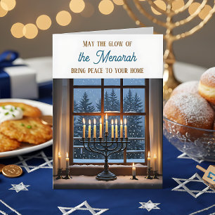 Carte Joyeux Hanukkah   Que la lueur de la Menorah 