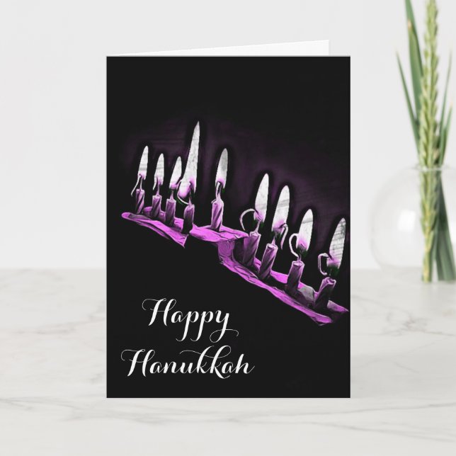 Carte Joyeux Hanukkah Que vous bénisse et soit béni (Devant)