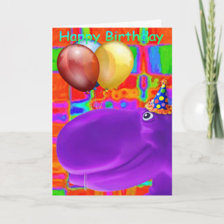 Carte Joyeux Hippo Artsy violet