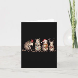 Carte Joyeux Hissmas Opossum Noël Noël Noël Chapeau Noël