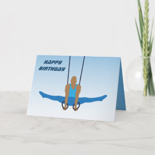 Carte Joyeux homme de gymnastique d'anniversaire sur les