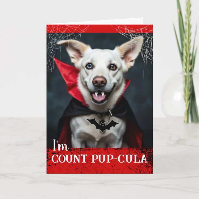 Carte Joyeux Howl-oween Comte Pup-cula Vampire (Devant)