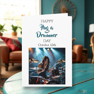 Carte Joyeux Hug a Drummer Day Vacances amusantes