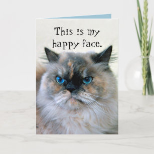 Carte Joyeux Humour d'anniversaire Himalaya chat persan