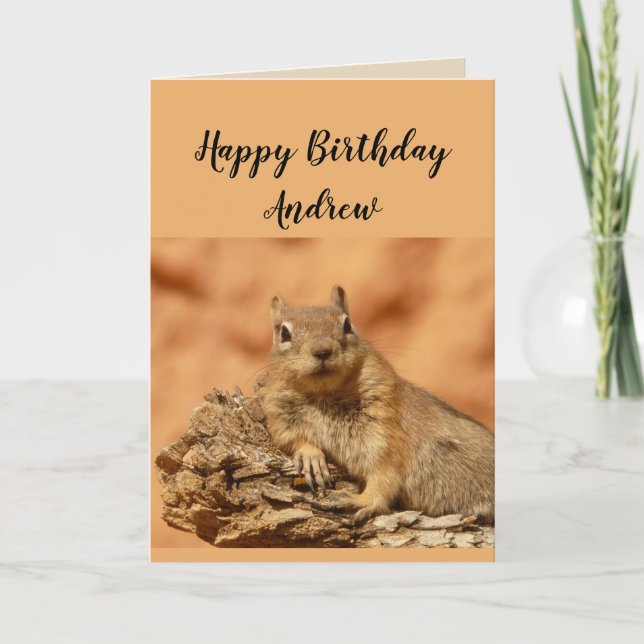 Carte Joyeux Humour d'écureuil spécial anniversaire (Devant)