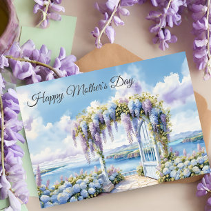 Carte Joyeux Jardin de la Fête des Mères de Wisteria Aqu
