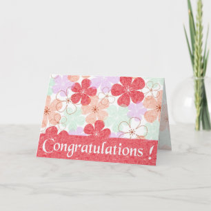 Carte Joyeux Jardin Rose - Félicitations !