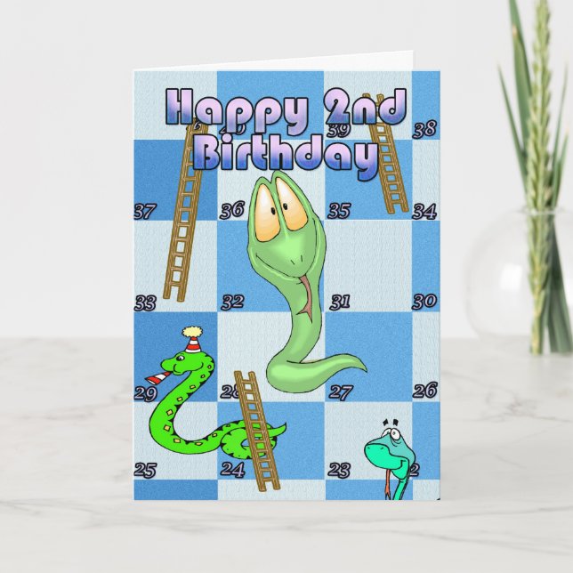 Carte Joyeux jeu de serpents et échelles d'anniversaire (Devant)