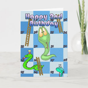 Carte Joyeux jeu de serpents et échelles d'anniversaire