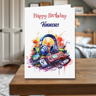 Carte Joyeux jeu vidéo d'anniversaire thème personnalisé
