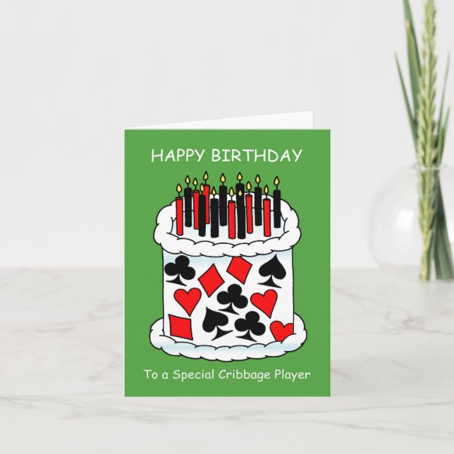 Carte Joyeux Joueur de Cribbage d'anniversaire (Devant)