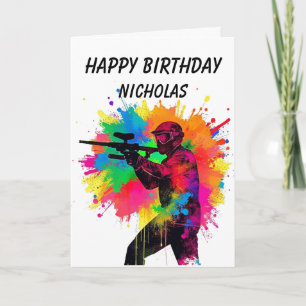 Carte Joyeux Joueur de Paintball Anniversaire Conception
