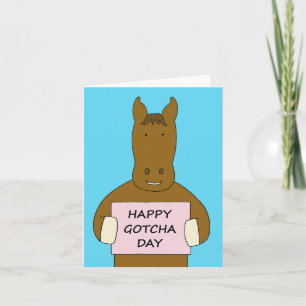 Carte Joyeux jour d'adoption Cheval