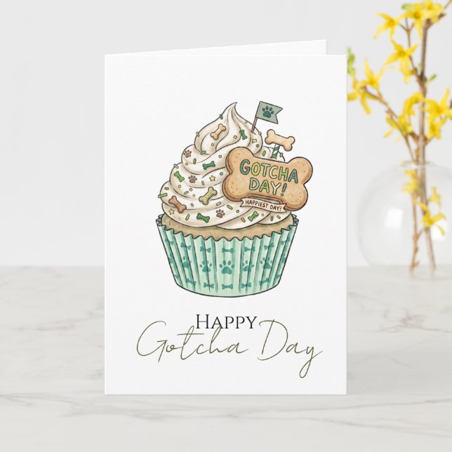 Carte Joyeux jour d'adoption chien thème (Fleur jaune)