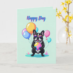 Carte Joyeux jour de bouledogue français Bouledogue fran